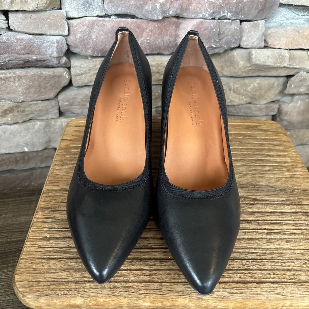 Gentle Souls NIB Dionne Multi-Layer Cushioned Pump Leather Black 9.5 M New $135